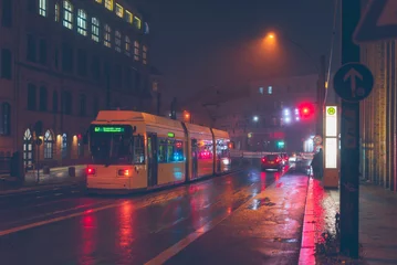  berlin tram in fog, tram in foggy wet weather, blurry © Ronny Rose