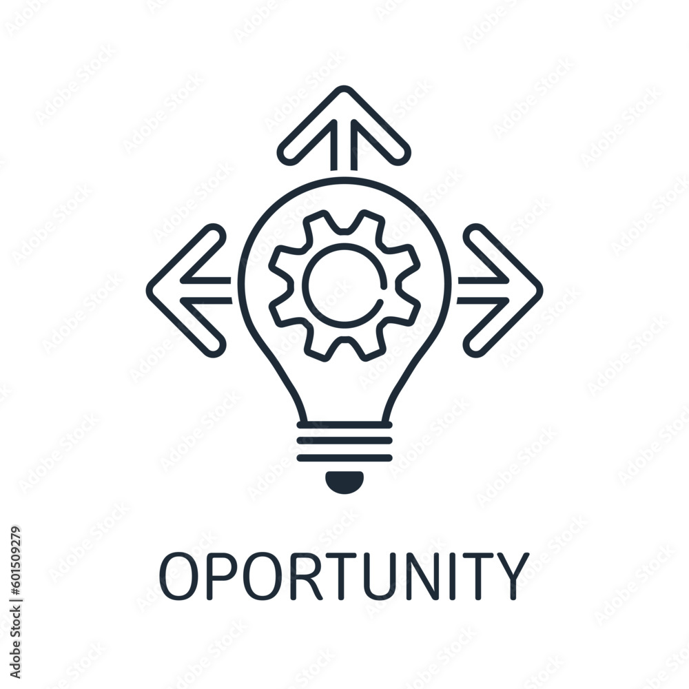 Poster light bulb with gear and arrows in different directions. business opportunity management. large sele