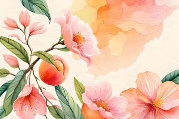 Gem&auml;lde mit Blumen aus Wasserfarben