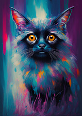 Cat portrait Painting ,Generative AI