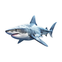 Fototapeta premium shark isolated on white. great shark png. shark png. Generative png.