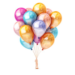 colorful balloons isolated on white. balloons png. Generative AI - obrazy, fototapety, plakaty
