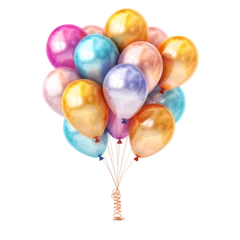 Fotobehang colorful balloons isolated on white. balloons png. Generative AI © andredesignstudio