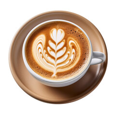 Latte coffe isolated. Illustration AI Generative.