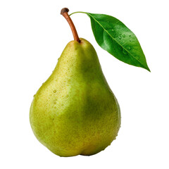Green pear isolated. Illustration AI Generative