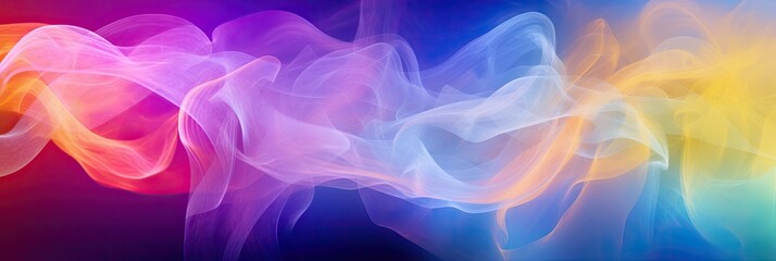 Abstract multicolored smoke on a black background. Design element. Created with Generative AI tools