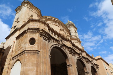 Fototapeta na wymiar Cathedral of San Lorenzo in Trapani on Sicily at Mediterranean Sea, Italy