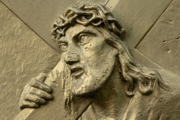 The face of Jesus with the Crown of Thorns on the Head (concept religion, faith)