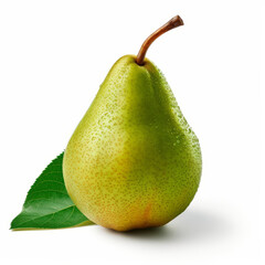 Green pear isolated. Illustration AI Generative