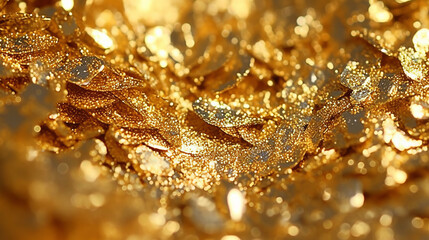 Gold glitter texture. Illustration AI Generative.
