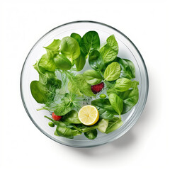 Green fresh salad isolated. Illustration AI Generative.