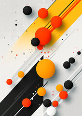 Orange and yellow dots  graphic, red and orange color schemes. Generative Ai.
