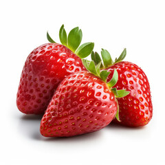 Strawberries isolated. Illustration AI Generative.