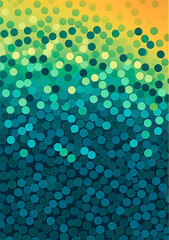 Green and blue dotted creative background, green halftone patterns, pop iconography, gradient color blends. Generative AI.