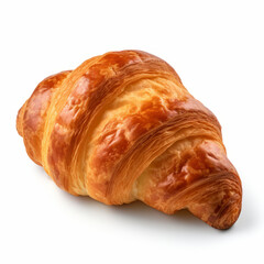 Fresh croissant isolated. Illustration AI Generative.