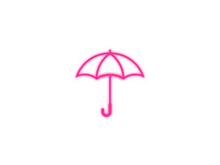 ネオン雨傘アイコン：マゼンタ