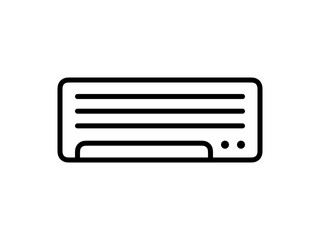 ミニマルエアコン線アイコン：黒