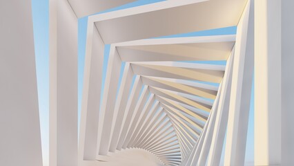 Obraz premium Abstract architecture background geometric arched building 3d render