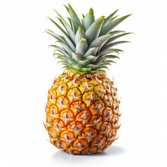 Pineapple on white. Illustration AI Generative.