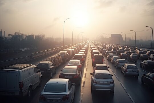 Traffic jam on highway