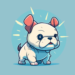 Cute french bulldog vector illustration. Cute cartoon puppy.