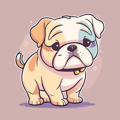 Cute french bulldog vector illustration. Cute cartoon puppy.