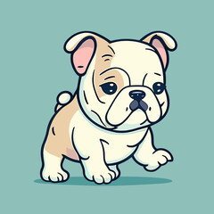 Cute french bulldog vector illustration. Cute cartoon puppy.