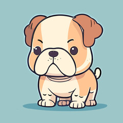 Obraz na płótnie Canvas Cute french bulldog vector illustration. Cute cartoon puppy.