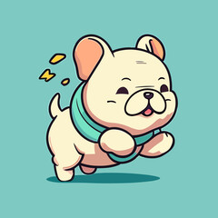 Cute french bulldog vector illustration. Cute cartoon puppy.
