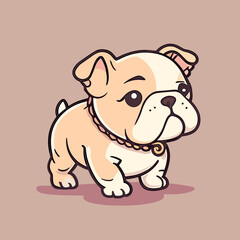 Cute french bulldog vector illustration. Cute cartoon puppy.