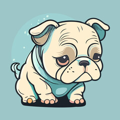 Cute french bulldog vector illustration. Cute cartoon puppy.