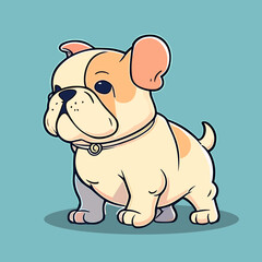 A cartoon dog that is a french bulldog