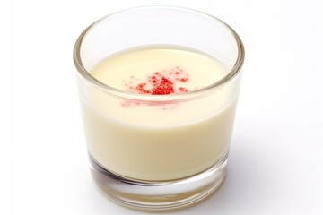 glass of milk with a red substance (not blood) mixed in it Generative AI