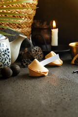 Fortune cookies traditional Chinese dessert