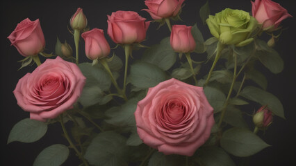 Rose Flowers Background. Generative AI