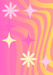 Fototapeta na wymiar Groovy gradient funky vintage backgrounds. Contemporary posters. Set of abstract groovy background in trendy retro style. Digital illustration. 