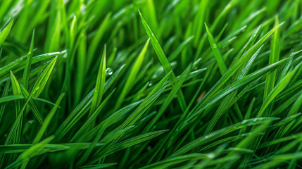 Obraz premium Green grass texture. Illustration AI Generative.