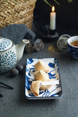 Fortune cookies traditional Chinese dessert