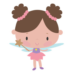 Cute little garden fairy vector cartoon illustration