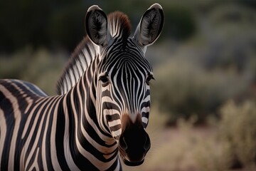 Fototapeta na wymiar single Grevy's zebra in East Africa, AI Generated