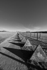 Obraz premium the memorial of the iron curtain in Cizov, Southern Moravia, Czech Republic