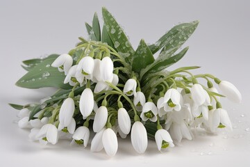 beautiful bouquet of white flowers arranged on a table Generative AI