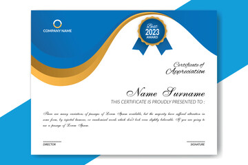 Modern blue Creative certificate design