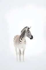 Fototapeta na wymiar minimalist photography of a Zebra, japanese minimalism. Generative AI