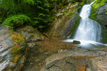 Resov waterfalls on the river Huntava in Nizky Jesenik, Northern Moravia, Czech Republic