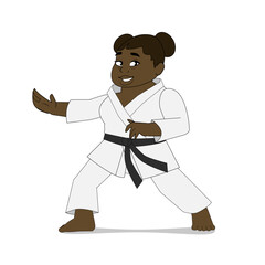 Plus size karate girl African American 