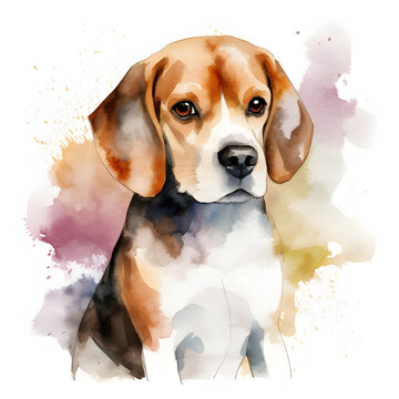 Beagle hot sale watercolor painting