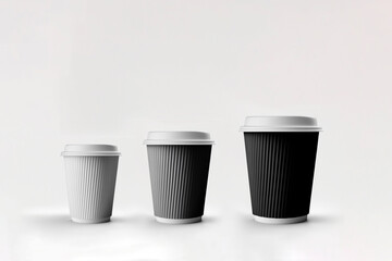 Takeaway coffee cups in diffrent sizes