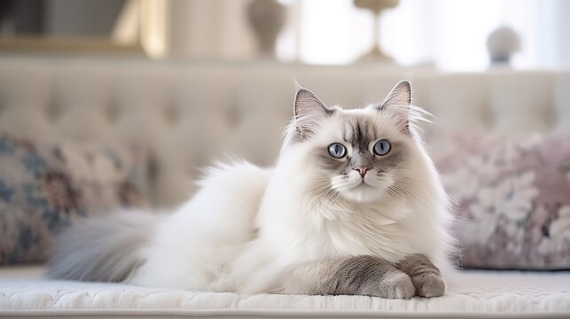Dreamy Floof: Ragdoll Cat in a Soft and Fluffy Environment