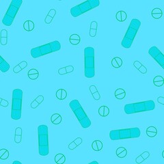 Cartoon medicine seamless pills pattern for wrapping paper and linens and fabrics and packaging and shops